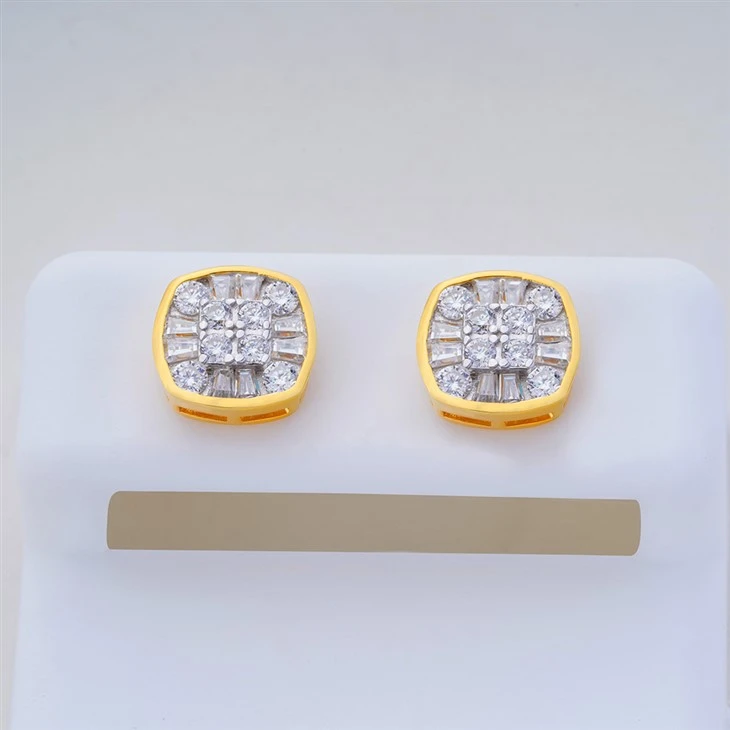 925 Silver Art Deco Mixed Cut Moissanite Stud Earring Elegant Stackable Earring suppliers