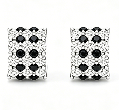 925 Silver Black & White Checkerboard Jewelry Set best