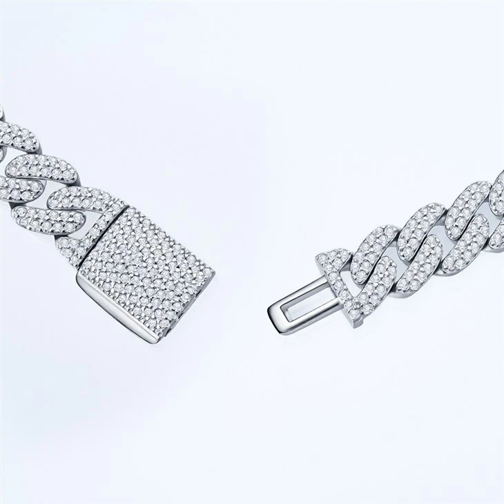 925 Silver Cuban Chain Rhodium Plated Miami Curb Hip Hop Bracelet best