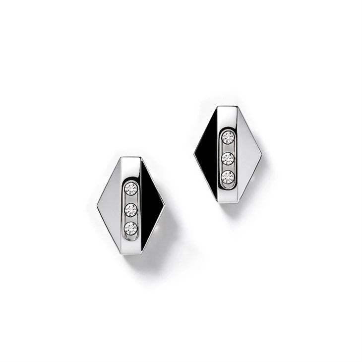 925 Silver Factory Original Art Deco Black Enamel Sliding Moissanite Jewelry Set best