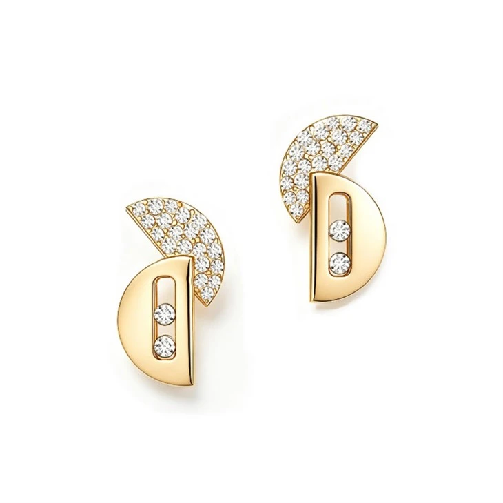 925 Silver Factory Original Dual Geometric Sliding Moissanite Jewelry Set manufacturers