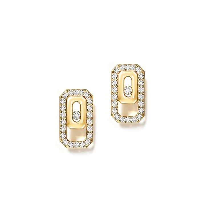 925 Silver Factory Original Dual Geometric Sliding Moissanite Jewelry Set factory