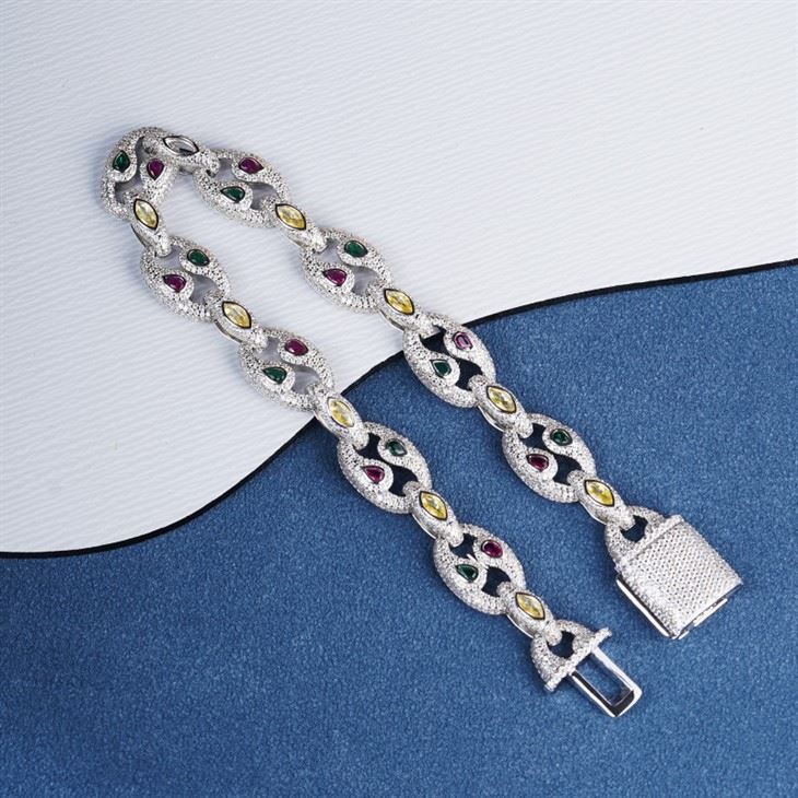 925 Silver Factory Wholesale Interlock Chain Moissanite Teardrop best