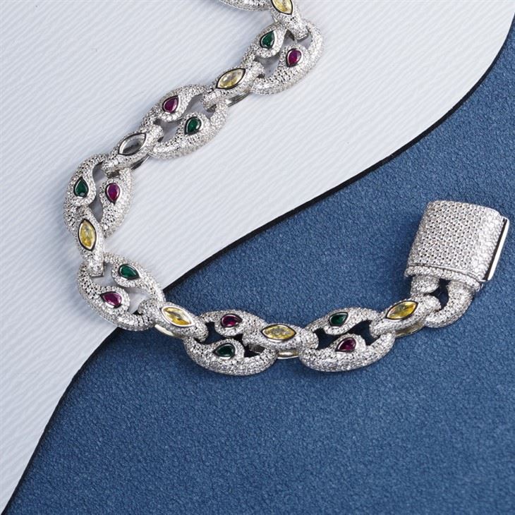 925 Silver Factory Wholesale Interlock Chain Moissanite Teardrop factory