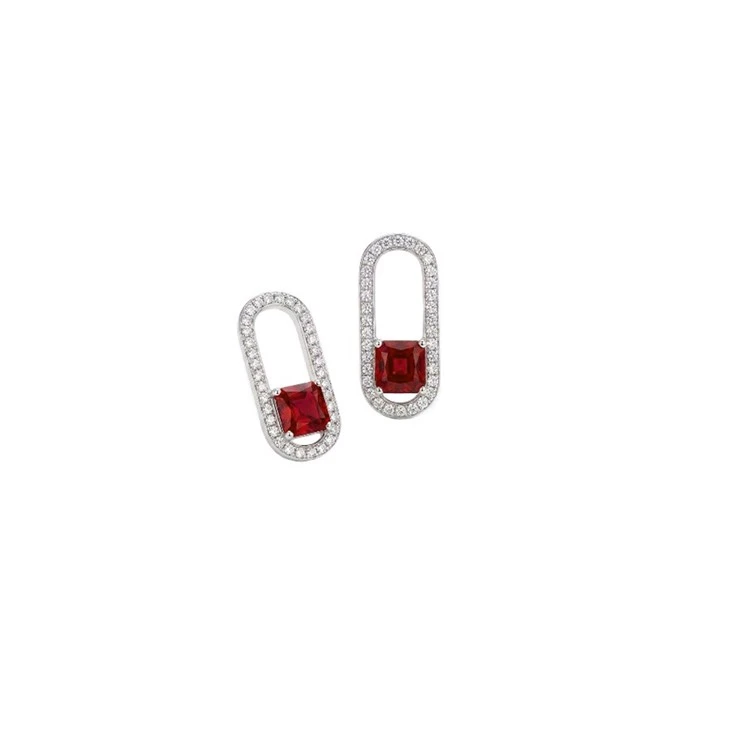 925 Silver Floral Jewelry Set & Paperclip Red Drop Earrings Women Party Jewelry Collection suppliers