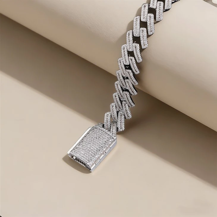 925 Silver Full Baguette Cut Iced Out Cuban Link Hip Hop Bracelet best