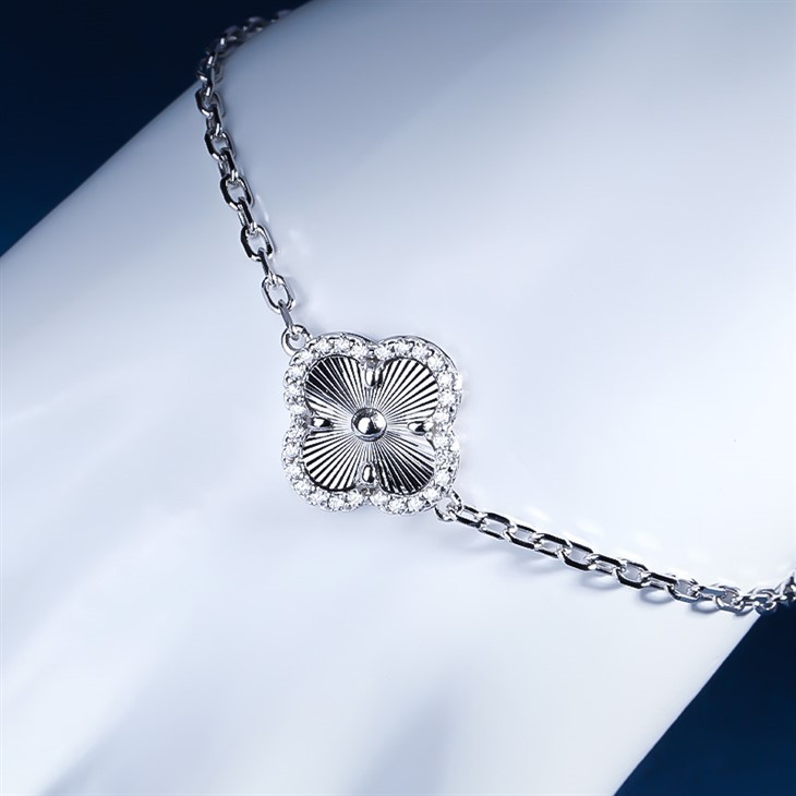 925 Silver Gold Plated Clover Bracelet best