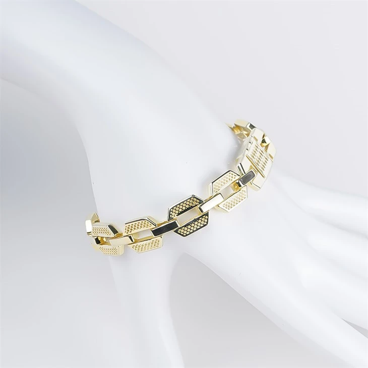 925 Silver Gold Plated Cuban Chain Wrist Jewelry Link Bracelet For Men best
