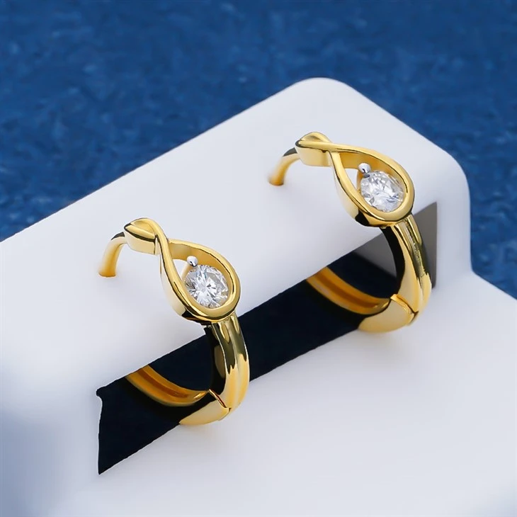 925 Silver Gold Plated Teardrop Minimalist Hoop Earrings For Women suppliers