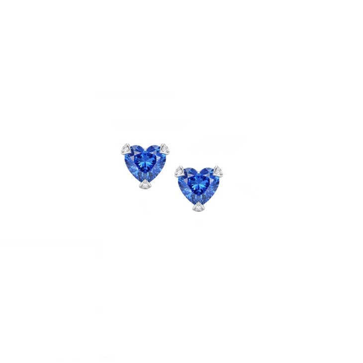 925 Silver Heart Cut Blue Gem Jewelry Set Jewelry For Women Wedding Party factory