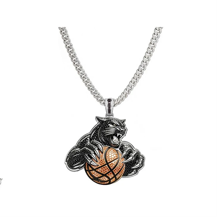 925 Silver Hip Hop Pendant Necklace Clown Crown Panther Basketball Pendant best