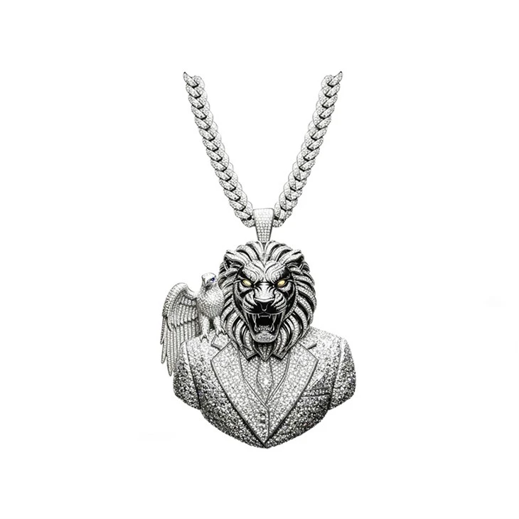 925 Silver Hip Hop Pendant Suit Lion With Eagle Bear Egyptian Horus Scarab For Men suppliers