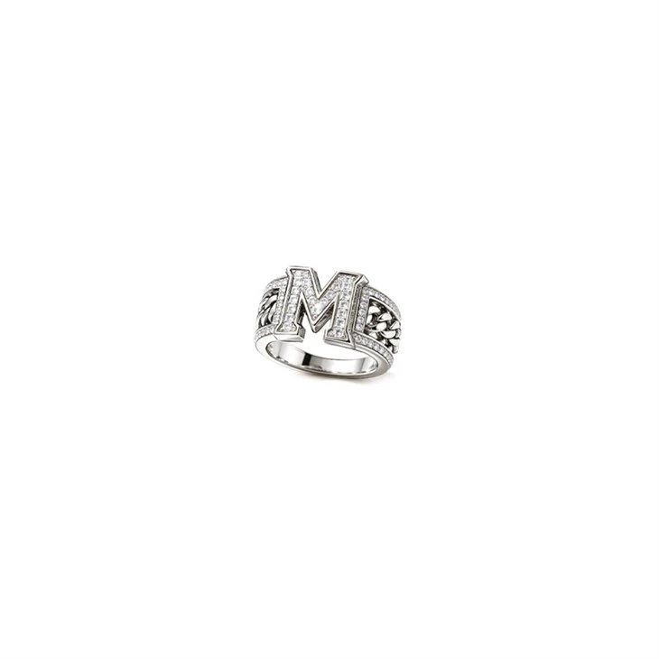 925 Silver Iced Out Hip Hop Jewelry Set Bling Playing Card Spade Necklace & Ring For Men high quality