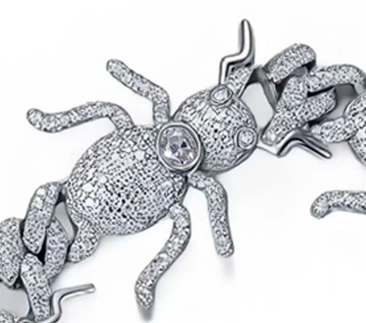 925 Silver Iced Out Hip Hop Spider Link Gothic Punk Bracelet factory