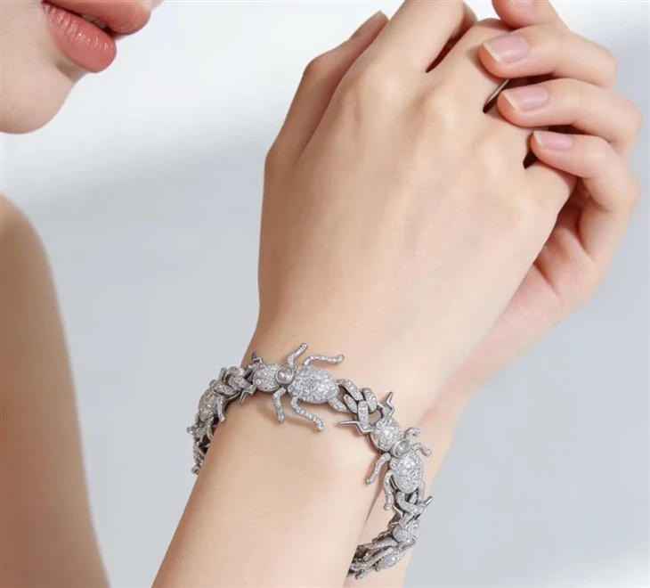 925 Silver Iced Out Hip Hop Spider Link Gothic Punk Bracelet best