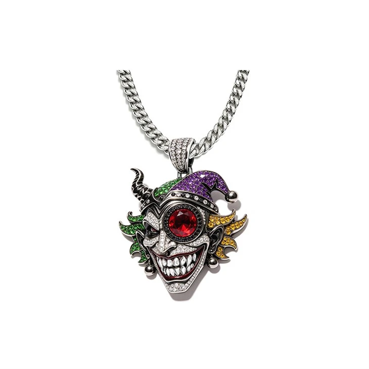 925 Silver Iced Streetwear Pendant Set Little Devil Bat Hip Hop Jewelry best