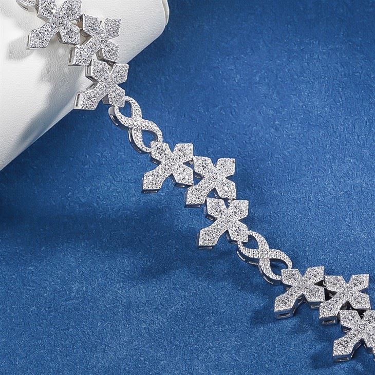 925 Silver Infinity Link Bracelet Mens Hip Hop Bracelet factory