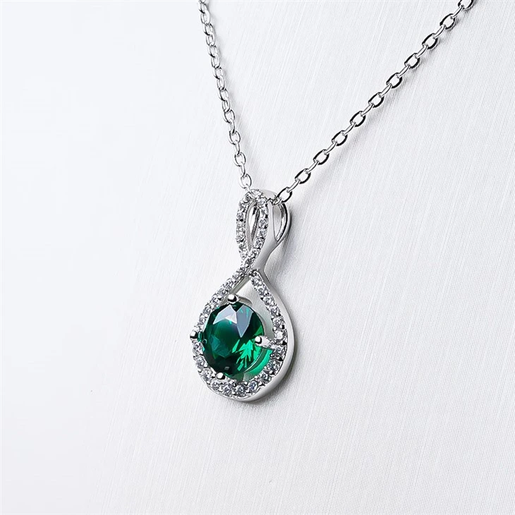 925 Silver Infinity Loop Blue CZ Moissanite Pendant Necklace high quality