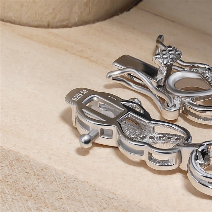 925 Silver Intertwined Double Infinity Elegant Twisted Loop Eternal Love Wrist Symbol Cubic Link Bracelet factory