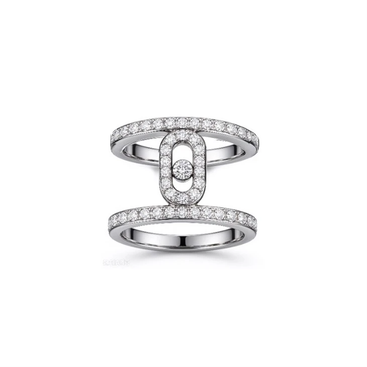 925 Silver Kinetic Sliding Gem Geometric Jewelry Set Enamel Ring Movable Track Stones Wholesale Jewelry Set price