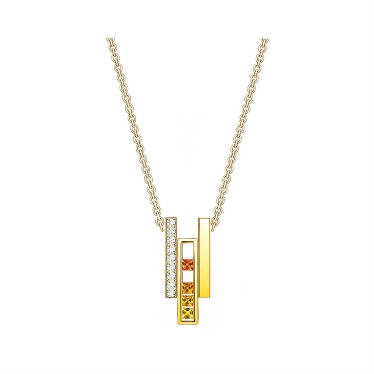 925 Silver Kinetic Sliding Gem Geometric Jewelry Set Enamel Ring Movable Track Stones Wholesale Jewelry Set factory