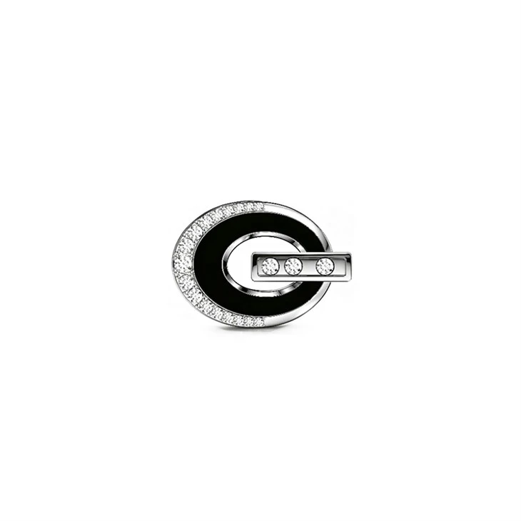 925 Silver Kinetic Sliding Gem Geometric Jewelry Set Enamel Ring Movable Track Stones Wholesale Jewelry Set best