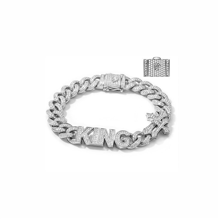 925 Silver KING & Cross Cuban Jewelry Set best