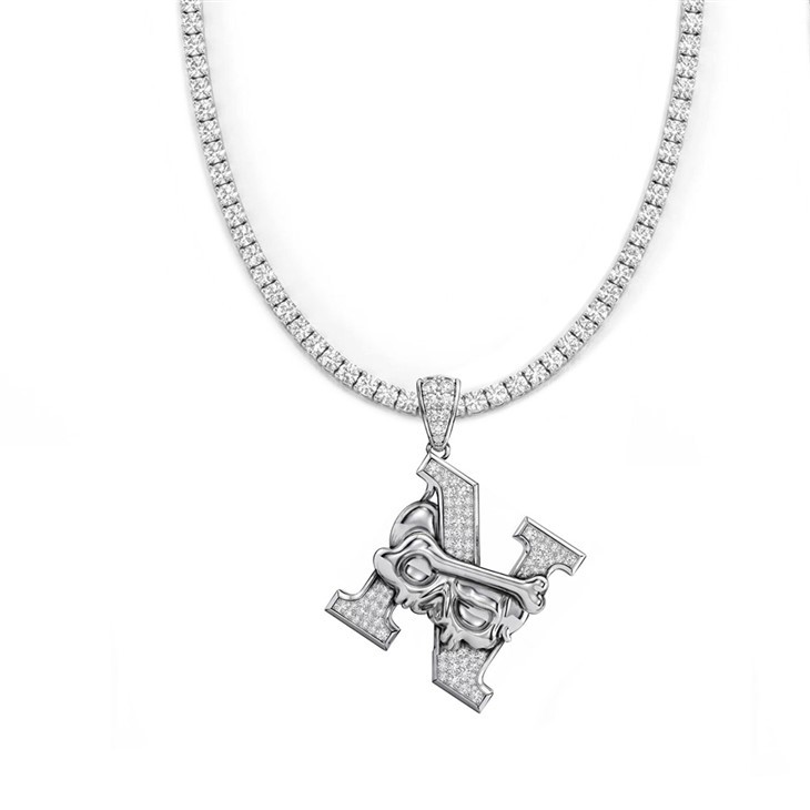 925 Silver Letter N&L Skull Pendant Set suppliers