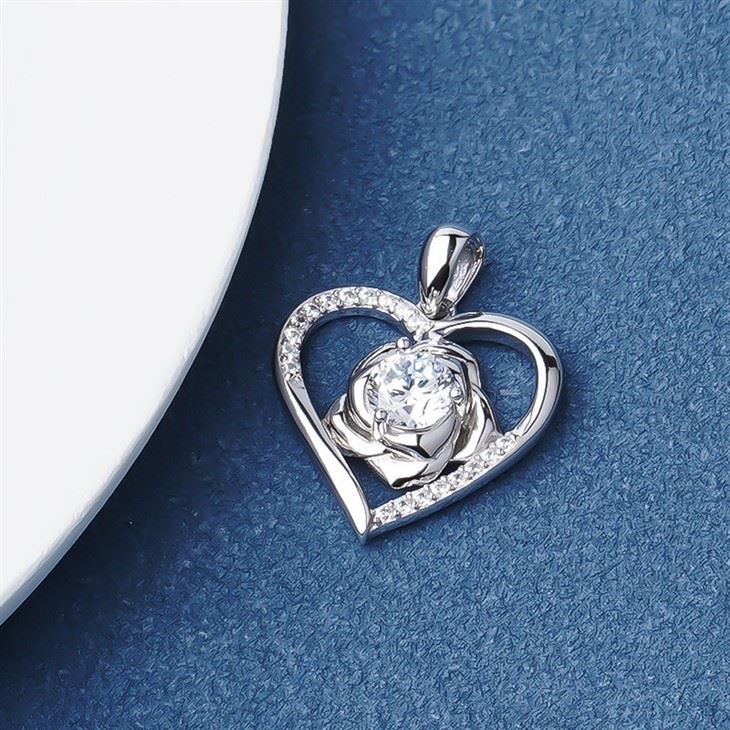 925 Silver Moissanite Heart-shaped Jewelry Pendant factory