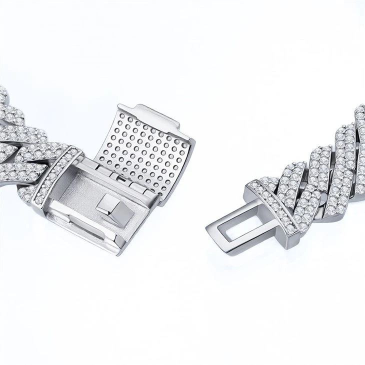 925 Silver Moissanite Miami Cuban Link Iced Out Hip Hop Unisex Statement Jewelry Gift high quality