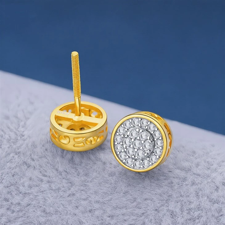 925 Silver Moissanite Stud Earrings For Men Women Hip Hop Jewelry high quality