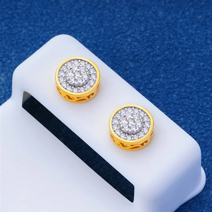 925 Silver Moissanite Stud Earrings For Men Women Hip Hop Jewelry suppliers
