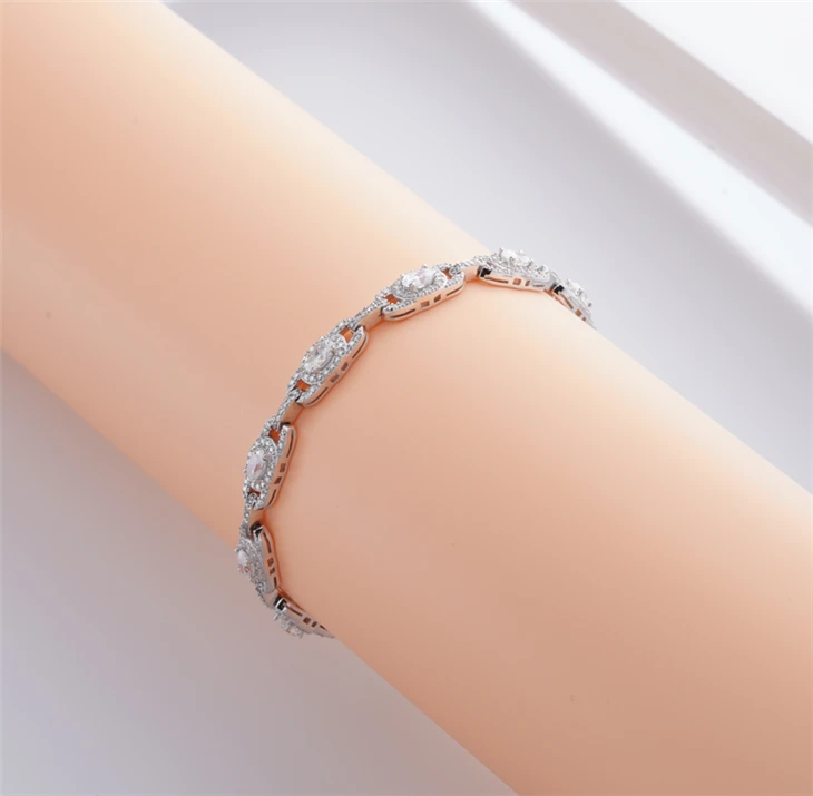 925 Silver Oval Bracelet Hollow Paperclip Link Bridal Wrist Jewelry suppliers