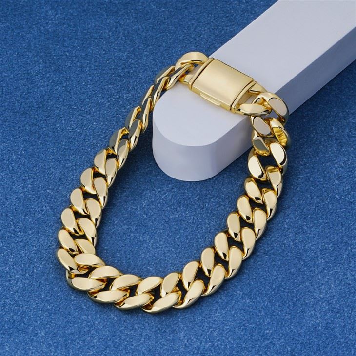 925 Silver Plain Cuban Chain Bracelet Hippop Jewelry For Men high quality