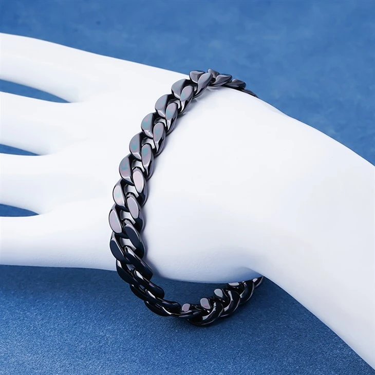 925 Silver Plain Cuban Chain Bracelet Hippop Jewelry For Men factory