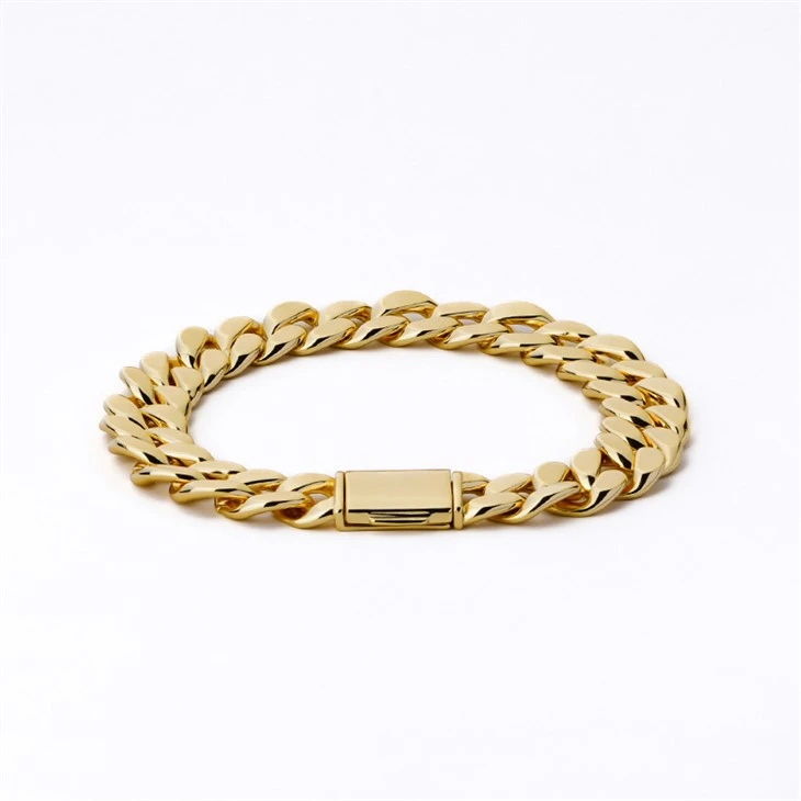 925 Silver Plain Cuban Chain Bracelet Hippop Jewelry For Men best