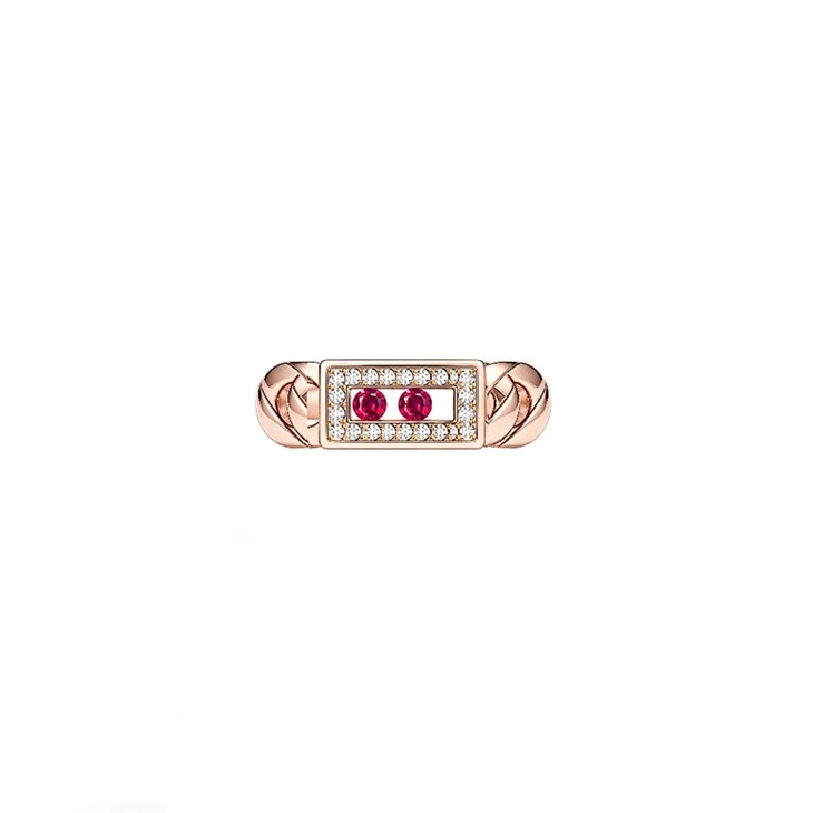 925 Silver Sliding Red CZ Jewelry Collection White Moissanite Modern Geometric Women Jewelry Set price