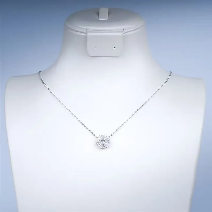 925 Silver Snowflake Moissanite Pendant Dainty Necklace best