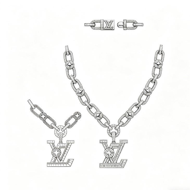 925 Silver Star Link Monogram Cuban Necklace suppliers