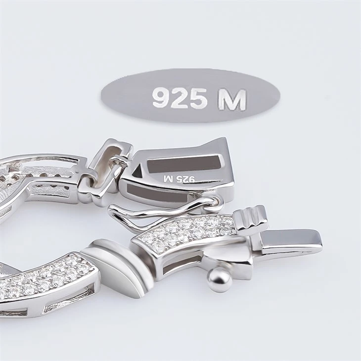 925 Silver Twisted Wave Link Bracelet Moissanite Chain Bracelet suppliers