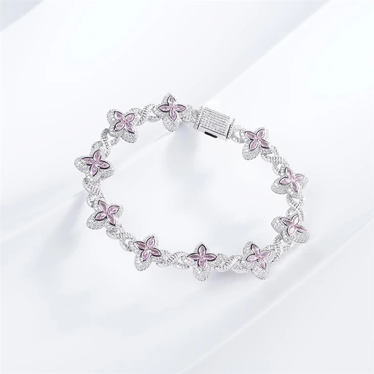 925 Silver Yellow CZ Four-Leaf Clover Infinity Weave Sparkling Chain best