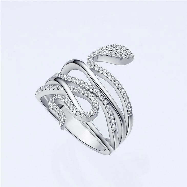 Factory Custom S925 Silver Multi Layer Twisted Snake Ring Jewelry factory