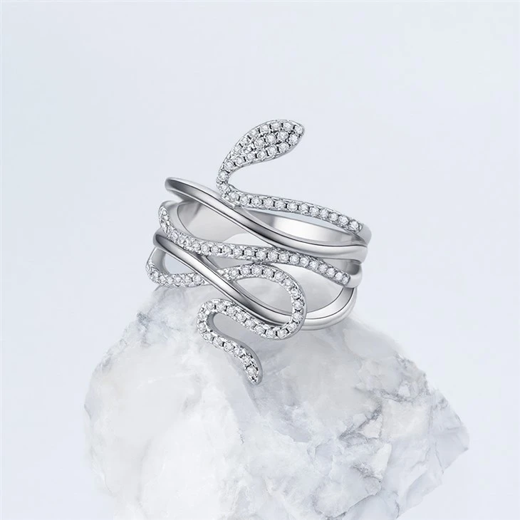 Factory Custom S925 Silver Multi Layer Twisted Snake Ring Jewelry high quality