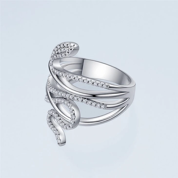 Factory Custom S925 Silver Multi Layer Twisted Snake Ring Jewelry best