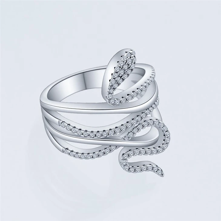 Factory Custom S925 Silver Multi Layer Twisted Snake Ring Jewelry price