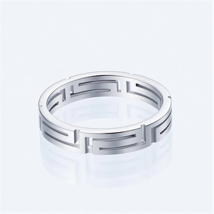 S925 Silver Hollow Maze Modern Minimalist Stackable Ring high quality