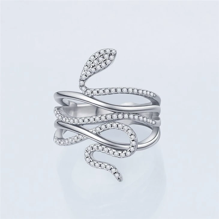 Factory Custom S925 Silver Multi Layer Twisted Snake Ring Jewelry