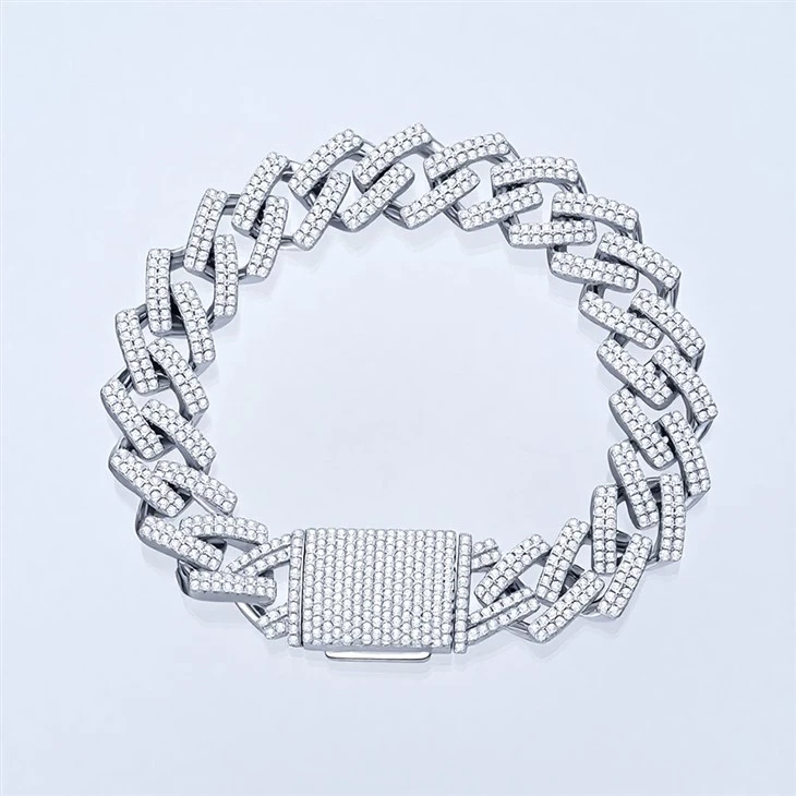 925 Silver Miami Cuban Link Box Clasp Hip Hop Unisex Bracelet