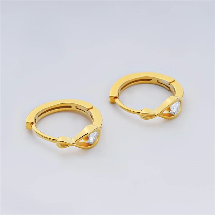 925 Silver Gold Plated Teardrop Minimalist Hoop Earrings For Women