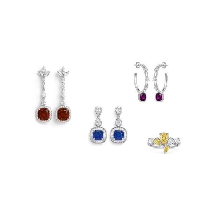 925 Silver Colored CZ Jewelry Collection Drop Earrings Women Party Fine Jewelry